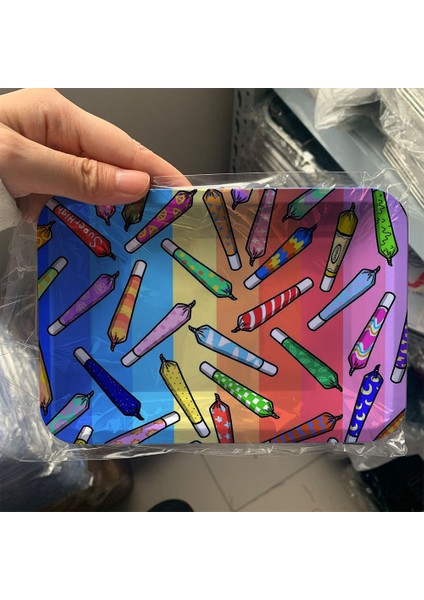 Erkek Tarzı 18CM*12.5 cm Gökkuşağı Pembe Sigara Içme Tabağı Metal Teneke Tütün Ot Sigara Kağıdı Tepsisi Depolama Ot Aksesuarları (Yurt Dışından) fiyatları