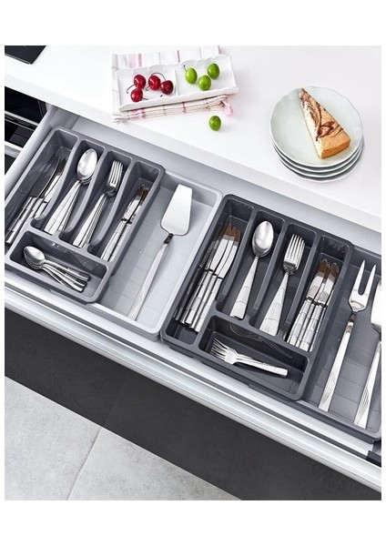 Mutfak Çekmecesi Organizatörü Çatal Kaşık Bıçak Düzenleyici Sürgülü Kaşık Tutucu Ayarlanabilir Kaydırmazlık Için (Yurt Dışından) modelleri
