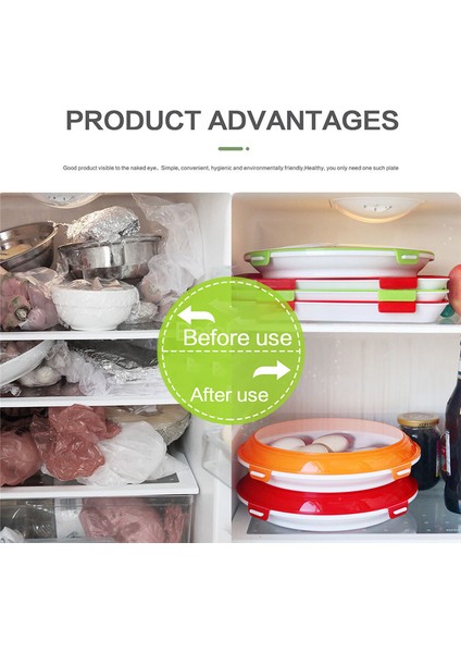 Turuncu Daire Stili Yaratıcı Gıda Saklama Tepsisi Taze Tutma Organizatörü Mükemmel Esnek Taze Tepsi Yeniden Kullanılabilir Gıda Saklama Kabı (Yurt Dışından) fırsatları