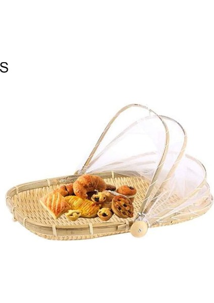 Kare S Stili 2020 Yeni Bambu Çadır Sepeti El Yapımı Tepsi Böcek Önleyici Gıda Meyve Kapaklı Net Fileli Mutfak Saklama Ürünü (Yurt Dışından)