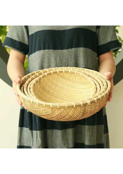 Yeşil Stil Yeşil Bambu Dokuma Meyve Ekmek Saklama Sepeti El Yapımı Mutfak Eşyası (Yurt Dışından) modelleri