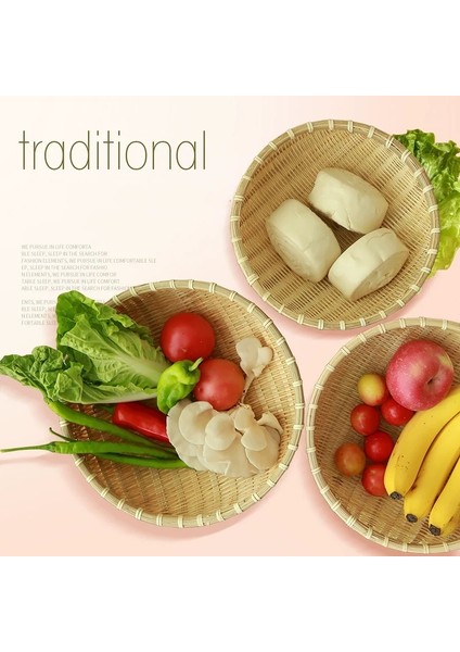 Yeşil Stil Yeşil Bambu Dokuma Meyve Ekmek Saklama Sepeti El Yapımı Mutfak Eşyası (Yurt Dışından) indirimleri