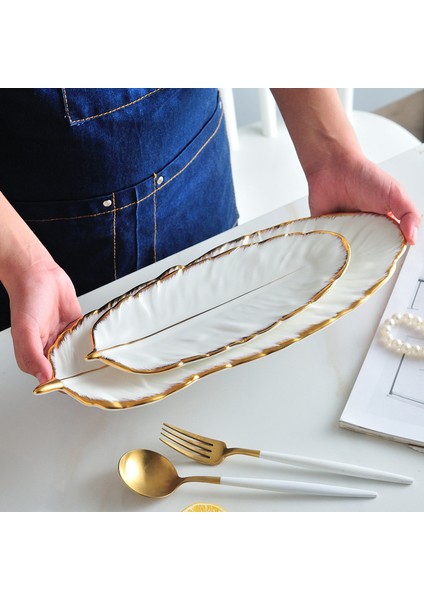 10 Inçyeşil-S Tarzı Lüks Tüy Saklama Tepsisi Seramik Meyve Pasta Tatlı Sofra Takımı Makyaj Takı Süsleme Servis Tepsisi Seti (Yurt Dışından) indirimleri