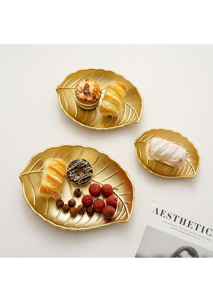 Small B Single Leaf Style Altın Yaprağı Şeklinde Kuzey Avrupa Dekoratif Tepsi Süsleme Tepsi Takı Paleti Meyve Atıştırmalık Tabak Dekorasyon Masa Organizatörü (Yurt Dışından) fiyatları