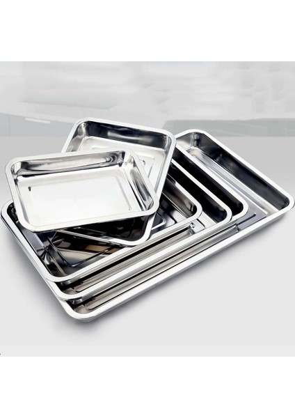 Kırmızı Stil Paslanmaz Çelik Saklama Tepsileri Kalın Tavalar Dikdörtgen Çok Fonksiyonlu Kafeterya Tepsisi Barbekü Derin Pilav Tabakları Plak (Yurt Dışından) fırsatları