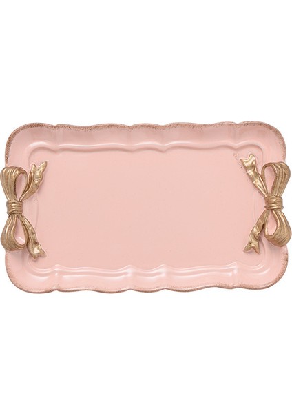 Pembe Tarzı 1 Adet Kuzey Yay Tepsi Kozmetik Meyve Tatlı Kuru Yemiş Saklama Tabak Kek Atıştırmalık Tepsi Ev Dekoratif Tabak (Yurt Dışından)