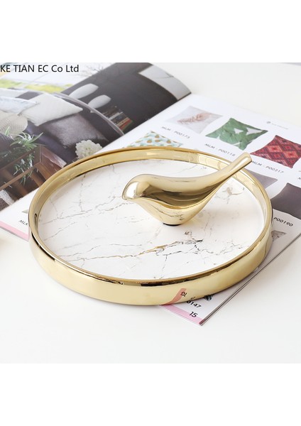 F-Küçük Stil Avrupa Tarzı Seramik Takı Kutusu Mermer Desen Aromaterapi Mum Saklama Tepsisi Ev Yaratıcı Yuvarlak Takı Seti Çay Tepsisi Deko (Yurt Dışından) fiyatları