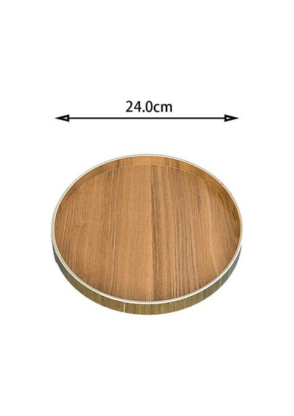 24CM Tarzı 8- Ahşap Yuvarlak Tabak Atıştırmalık Kek Meyve Tabak Odası Tatlı Hizmet Tepsisi Çevre Dostu Sushi Sofra Parti Için Ev Otel Için (Yurt Dışından)