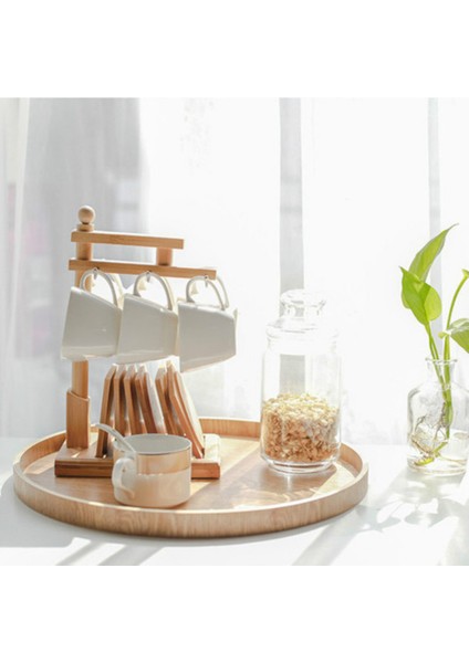 24CM Tarzı 8- Ahşap Yuvarlak Tabak Atıştırmalık Kek Meyve Tabak Odası Tatlı Hizmet Tepsisi Çevre Dostu Sushi Sofra Parti Için Ev Otel Için (Yurt Dışından) modelleri