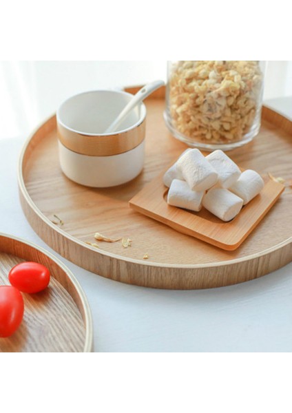 24CM Tarzı 8- Ahşap Yuvarlak Tabak Atıştırmalık Kek Meyve Tabak Odası Tatlı Hizmet Tepsisi Çevre Dostu Sushi Sofra Parti Için Ev Otel Için (Yurt Dışından) indirimleri