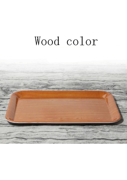 Ahşap Tahıl-M Tarzı Kaymaz Restoran Plastik Tepsi Dikdörtgen Çok Fonksiyonlu Mutfak Saklama Tepsisi Meyve Ekmek Tatlı Yiyecek Tepsisi Depolama Malzemeleri (Yurt Dışından)