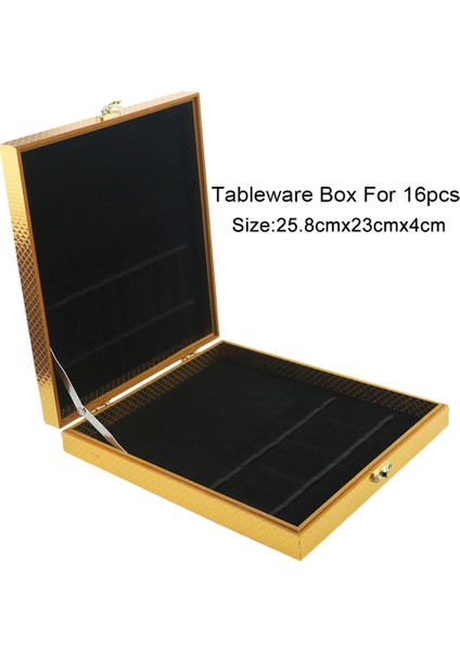 16 Adet Stil Için Altın Yemek Takımı Için Sofra Takımı Kutusu Antioksidan Ahşap Hediye Kutusu Çatal Bıçak Koleksiyonu Kasa Altın Siyah Gümüş Depolama Kutusu (Yurt Dışından)