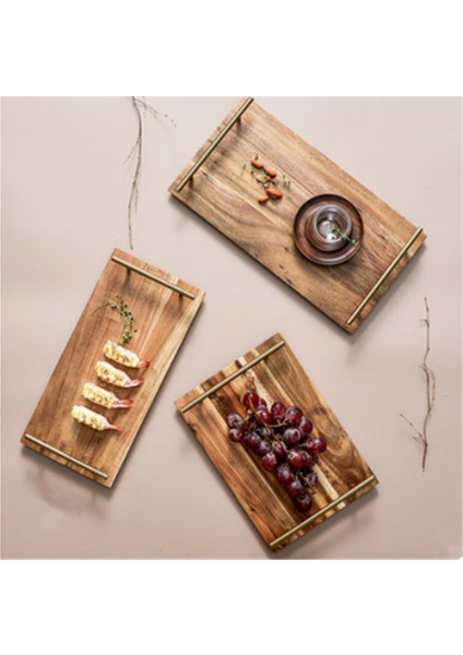 M 36X17CM Style Nordik Akasya Ahşap Tepsi - Saklama Kasesi, Mücevher ve Kozmetik Tabak, Meyve Kek Tepsisi, Mutfak Dolabı Düzenleyici Mutfak Eşyaları (Yurt Dışından)