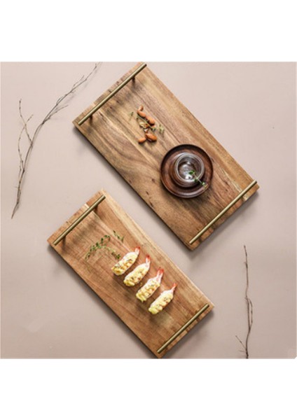 M 36X17CM Style Nordik Akasya Ahşap Tepsi - Saklama Kasesi, Mücevher ve Kozmetik Tabak, Meyve Kek Tepsisi, Mutfak Dolabı Düzenleyici Mutfak Eşyaları (Yurt Dışından)