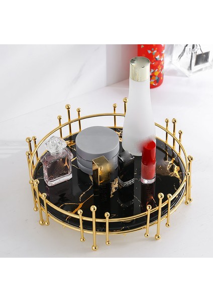 F Stili Avrupa Tarzı Yaratıcı Banyo Depolama Tepsi Tepsi Yatak Odası Masaüstü Makyaj Masası Takı Rafı Beyaz Mermer Depolama Rafı (Yurt Dışından) fırsatları