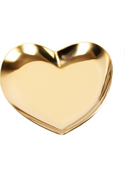 Kalp-Altın Tarzı Nordik Tarz Oval Kalp Takı Saklama Servis Tabağı Paslanmaz Çelik Lüks Tepsi Metal Saklama Altın Dekor Organizatör (Yurt Dışından)