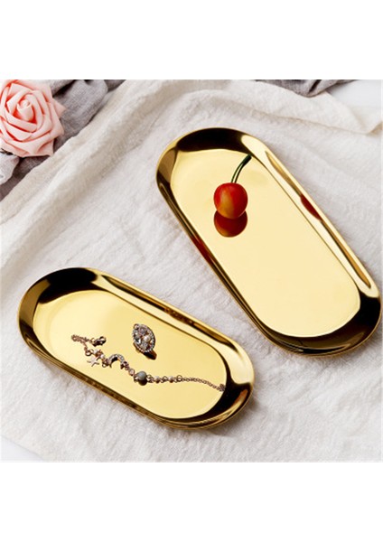 Kalp-Altın Tarzı Nordik Tarz Oval Kalp Takı Saklama Servis Tabağı Paslanmaz Çelik Lüks Tepsi Metal Saklama Altın Dekor Organizatör (Yurt Dışından) fiyatları