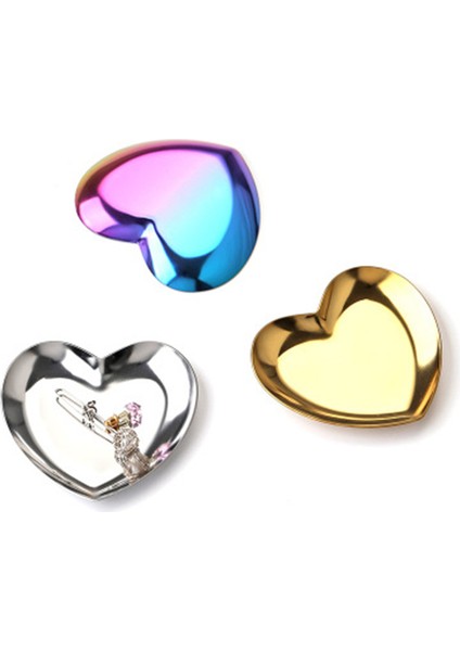 Kalp-Altın Tarzı Nordik Tarz Oval Kalp Takı Saklama Servis Tabağı Paslanmaz Çelik Lüks Tepsi Metal Saklama Altın Dekor Organizatör (Yurt Dışından) indirimleri