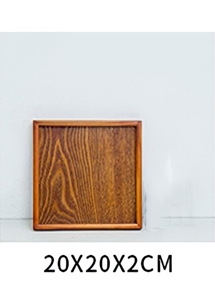 20X20X2CM Stili Ahşap Tepsi Japon Kahverengi 30CM Kare Dikdörtgen Çay Seti Sofra Takımı Tabak Mutfak Depolama Malzemeleri (Yurt Dışından)
