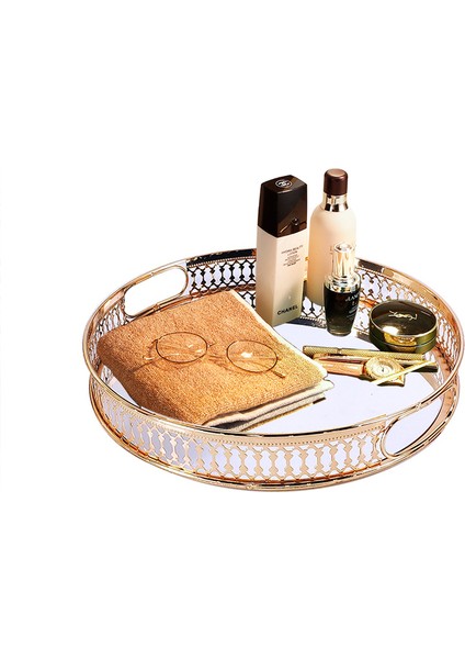 20CM Tarzı Antika Avrupa Aynası Metal Saklama Tepsisi Altın Kare Yuvarlak Meyve Tepsisi Masa Üstü Küçük Eşya Takı Sergi Tepsisi (Yurt Dışından) fiyatları