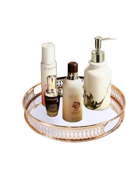 20CM Tarzı Antika Avrupa Aynası Metal Saklama Tepsisi Altın Kare Yuvarlak Meyve Tepsisi Masa Üstü Küçük Eşya Takı Sergi Tepsisi (Yurt Dışından) fırsatları