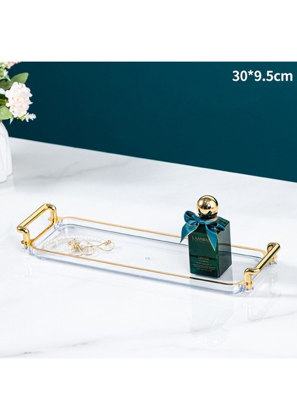 D1 Stili Altın Saplı Lüks Saklama Tepsisi Çay Tatlı Meyve Saklama Tepsi Makyaj Saklama Tabak Süsleme Tabak Ev Dekoru (Yurt Dışından)