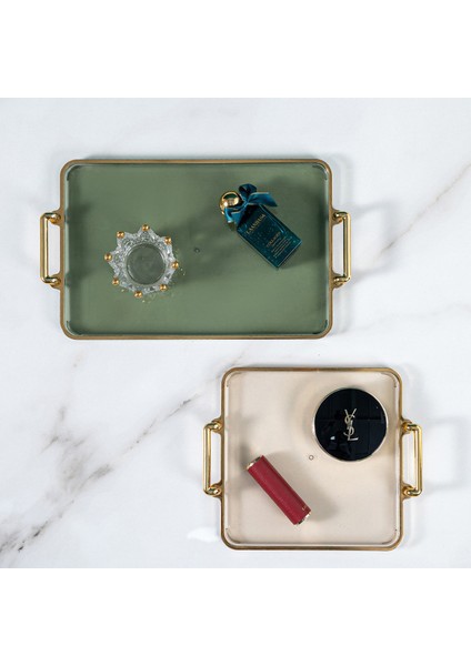 D1 Stili Altın Saplı Lüks Saklama Tepsisi Çay Tatlı Meyve Saklama Tepsi Makyaj Saklama Tabak Süsleme Tabak Ev Dekoru (Yurt Dışından) modelleri