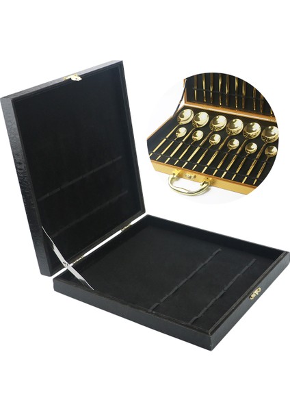 24 Adet Stil Için Siyah Yemek Takımı Için Sofra Takımı Kutusu Antioksidan Ahşap Hediye Kutusu Çatal Bıçak Koleksiyonu Kasa Altın Siyah Gümüş Depolama Kutusu (Yurt Dışından) fiyatları