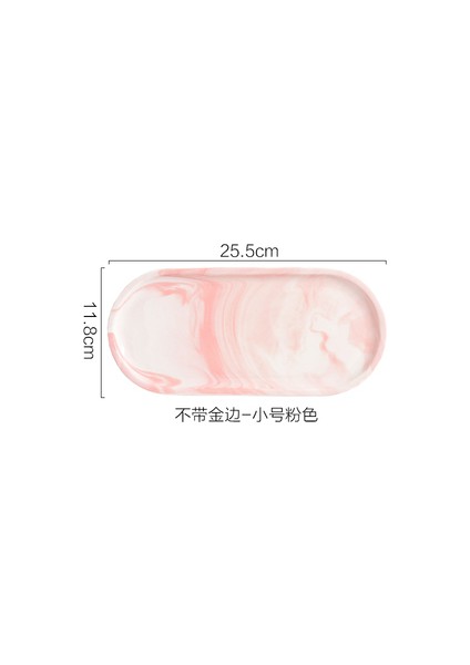 No.11 Stili Nordik Mermer Dokulu Tepsi Seramik Oval Tabak Batı Yemek Tabak Tatlı Tabak Takı Saklama Tepsisi (Yurt Dışından)