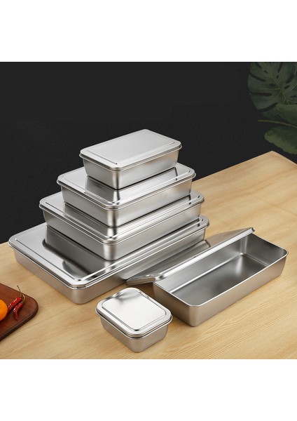 28,5X23X6,2 cm Stili Kapaklı Paslanmaz Çelik Saklama Tepsisi Dikdörtgen Yiyecek Tabak Kek Ekmek Fırın Tavası Düz Tabanlı Kap Bakliyat Mutfak Araçları (Yurt Dışından) fiyatları