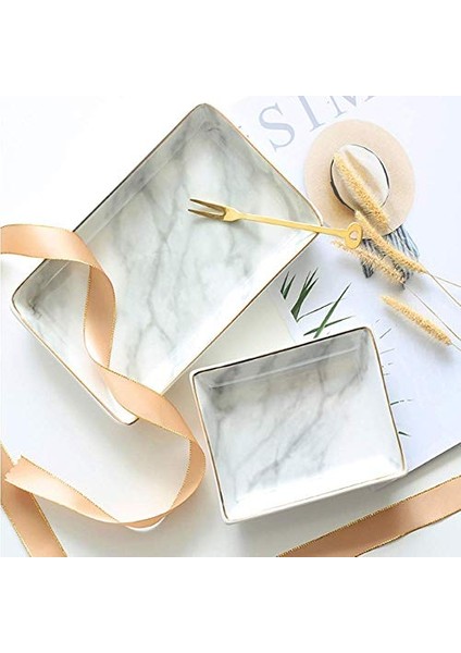 Beyaz Stil Kuzey Avrupa Stili Mermer Boyalı Phnom Penh Seramik Takı Tabak Yüzük Kolye Kozmetik Atıştırmalık Kuru Meyve Saklama Tepsisi Organizatör (Yurt Dışından) modelleri