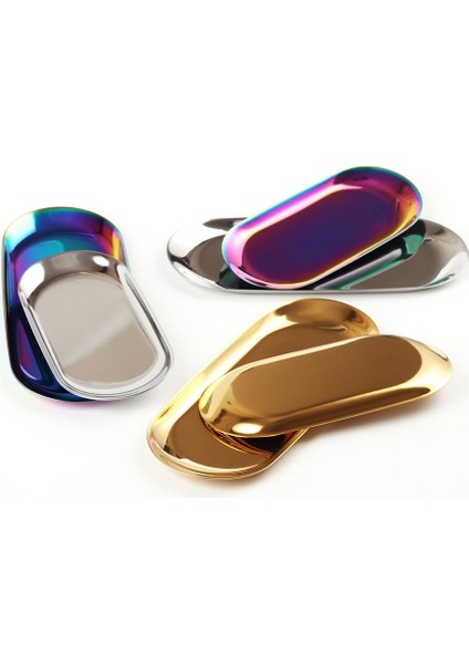 Altın Küçük Stil Altın Süs Trinket Oval Havlu Saklama Meyve Kozmetik Takı Tepsiler Metal Organizer Kurabiye Rulo Paslanmaz Çelik Dekoratif Tepsi (Yurt Dışından) modelleri