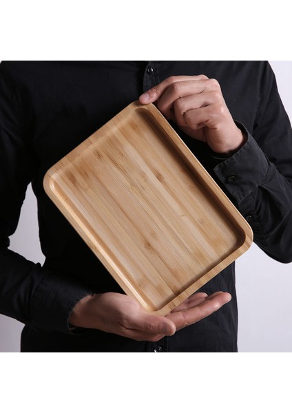 24X18CM Tarzı Bambu Servis Tepsisi Çay Fincanı Tabak Tepsi Meyve Tabak Depolama Palet Dekorasyon Japon Yemek Dikdörtgen Tabak (Yurt Dışından)
