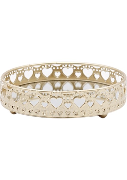 S-1 Stili Nordik Lüks Metal Ayna Tepsi Yuvarlak Mum Tabak Makyaj Masası Takı Depolama Organizatörü - Kahve Masası Makyaj Masası Banyo Ev Için (Yurt Dışından)