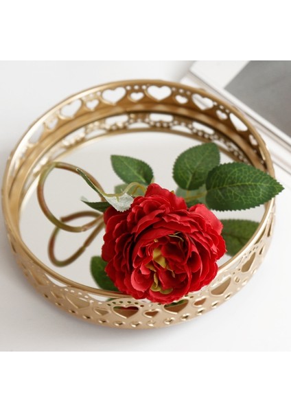 S-1 Stili Nordik Lüks Metal Ayna Tepsi Yuvarlak Mum Tabak Makyaj Masası Takı Depolama Organizatörü - Kahve Masası Makyaj Masası Banyo Ev Için (Yurt Dışından) modelleri