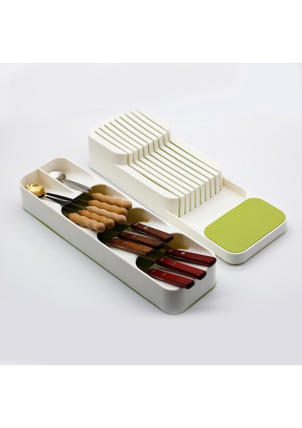 Bir Stil Plastik Çatal Bıçak Saklama Tepsisi Bıçak Tutucu Mutfak Organizatörü Kaşık Çatal Saklama Kutusu Tabaklık Bıçak Bloğu Tutucu (Yurt Dışından) indirimleri
