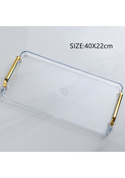 B Tarzı Büyük Stil Dikdörtgen Plastik Tepsi Kuzey Yeşili Akrilik Palet Şeffaf Kare Tabak Çay Seti Sofra Takımı Takı Saklama Tepsisi (Yurt Dışından)