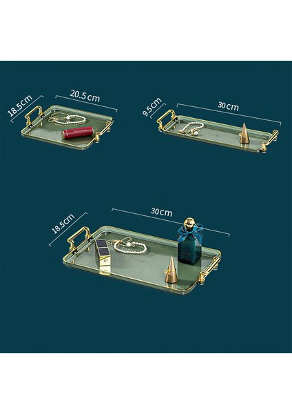 B Tarzı Büyük Stil Dikdörtgen Plastik Tepsi Kuzey Yeşili Akrilik Palet Şeffaf Kare Tabak Çay Seti Sofra Takımı Takı Saklama Tepsisi (Yurt Dışından) fırsatları