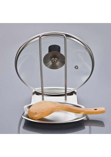 Paslanmaz Çelik A Tarzı Paslanmaz Çelik Tencere Kapak Rafı Kaşık Tutucu Mutfak Aracı (Yurt Dışından) fırsatları