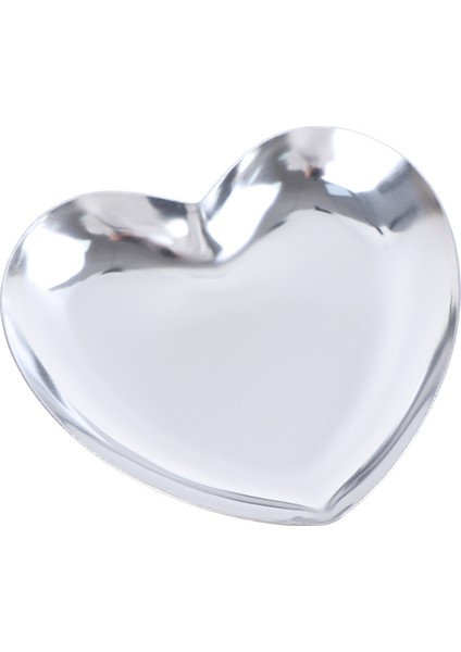 1 Adet Paslanmaz Çelik Tepsi Kalp Şekilli Takı Gösterme Tepsisi Kozmetik Saklama Kutusu Kolye Yüzük Vitrini Metal Depolama Kutusu (Yurt Dışından)