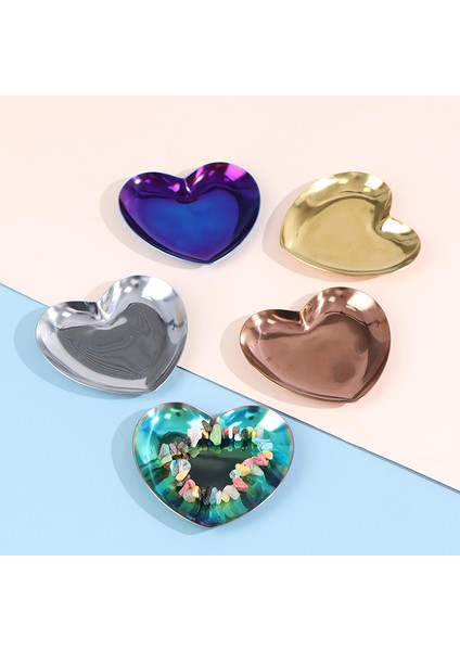 1 Adet Paslanmaz Çelik Tepsi Kalp Şekilli Takı Gösterme Tepsisi Kozmetik Saklama Kutusu Kolye Yüzük Vitrini Metal Depolama Kutusu (Yurt Dışından) indirimleri