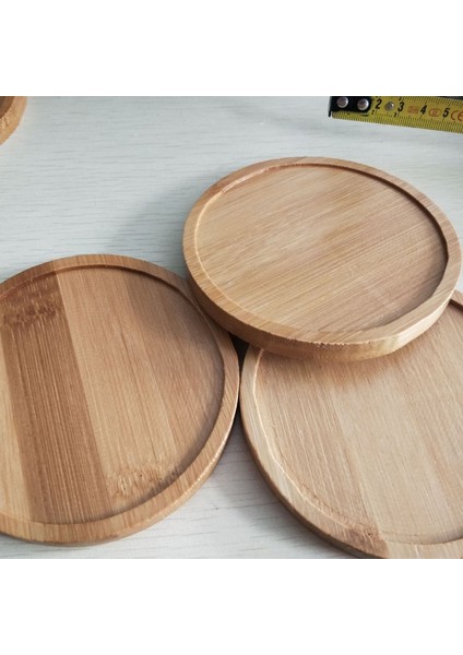 6cm Tarzı Modern Seramik Saksı Için Yuvarlak Bitki Saksı Tepsi Bambu Saksı Çanak Kaktüs Bitki Pot Tablası (Yurt Dışından)