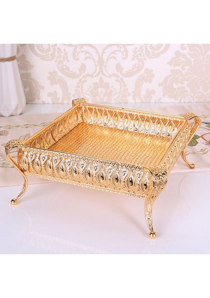 Altın 18CMX 9cm Stili Metal Tepsi Yuvarlak Kare Depolama Kutusu Modern Avrupa Yaratıcı Vintage Meyve Tabak Çok Fonksiyonlu Atıştırmalık Tabak Ev Meyve Tepsisi (Yurt Dışından) fırsatları