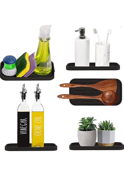 Beyaz Stil Silikon Lavabo Sifon Tepsisi Kaymaz Kaddy Sünger Fırça Bulaşık Sabun Saklama Sabunluk Kaucuk Tutucu Mutfak Banyo Lavabo Düzenleyici (Yurt Dışından) fırsatları