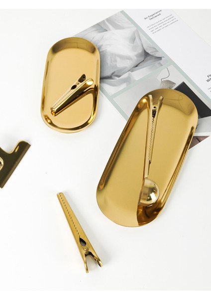 Büyük Gül Altın Stili Goopeeg Dekoratif Metal Tepsi Kuzey Masaüstü Oval Depolama Tepsisi Düz Tabak Saf Renk Takı Avlu Işık Lüks Basit Tabak (Yurt Dışından) modelleri