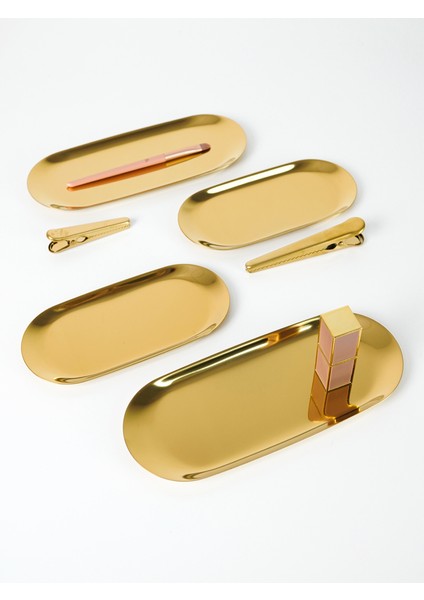 Büyük Gül Altın Stili Goopeeg Dekoratif Metal Tepsi Kuzey Masaüstü Oval Depolama Tepsisi Düz Tabak Saf Renk Takı Avlu Işık Lüks Basit Tabak (Yurt Dışından) indirimleri