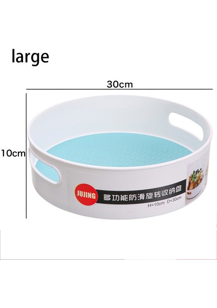 Mavi Alt L Tarzı Plastik Tembel Döner Depolama Kabı - Mutfak Dolabı, Banyo Için Kaymaz Döner Organizer Tepsi (Yurt Dışından)