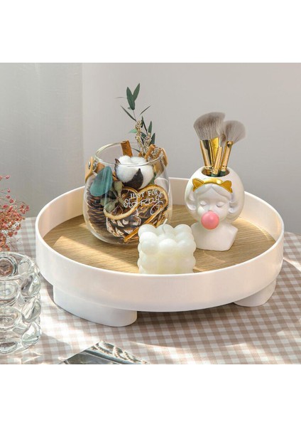 Dikdörtgen Beyaz Stil Modern Dekoratif Tepsiler Ev Dekoru Yuvarlak Saklama Tepsi Organizatör Depolama Kutusu Masa Vazo Aromaterapi Standı Mumluk Standı (Yurt Dışından) fırsatları