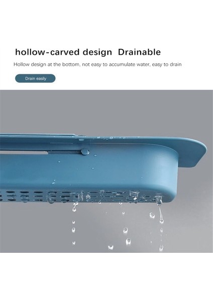 Mavi Stil Mutfak Teleskoplu Musluk Rafı Sünger Sabun Süzgeci Depolama Kutusu Depolama Sepeti Ayarlanabilir Banyo Depolama Rafı (Yurt Dışından) modelleri