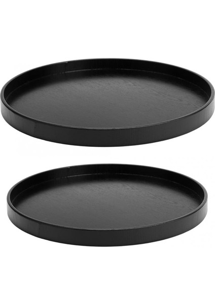 Siyah Stil Siyah Kaymaz Ahşap Yuvarlak Tepsi Çay Tabağı Hizmet Masa Yemekler Çay Servis Tepsi Ev Mutfak Ofis Için (Yurt Dışından) modelleri
